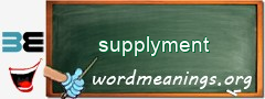 WordMeaning blackboard for supplyment